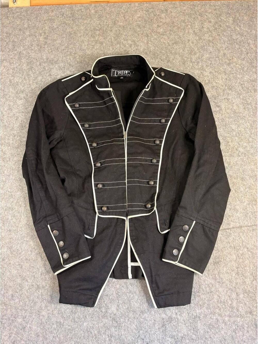 Tripp NYC My Band Full Zip Jacket Men Small Black Punk Gothic